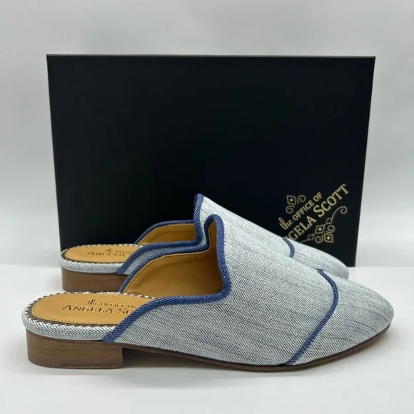 The Office of Angela Scott Miss Adelaide Denim Women’s Mules EU 41 US 11 NIB